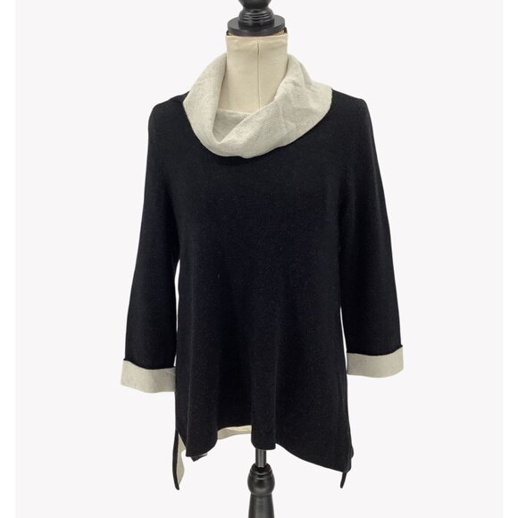 Moth Sweaters - Anthropologie Moth Womens Sweater Black & Cream Cowl Neck Size Medium